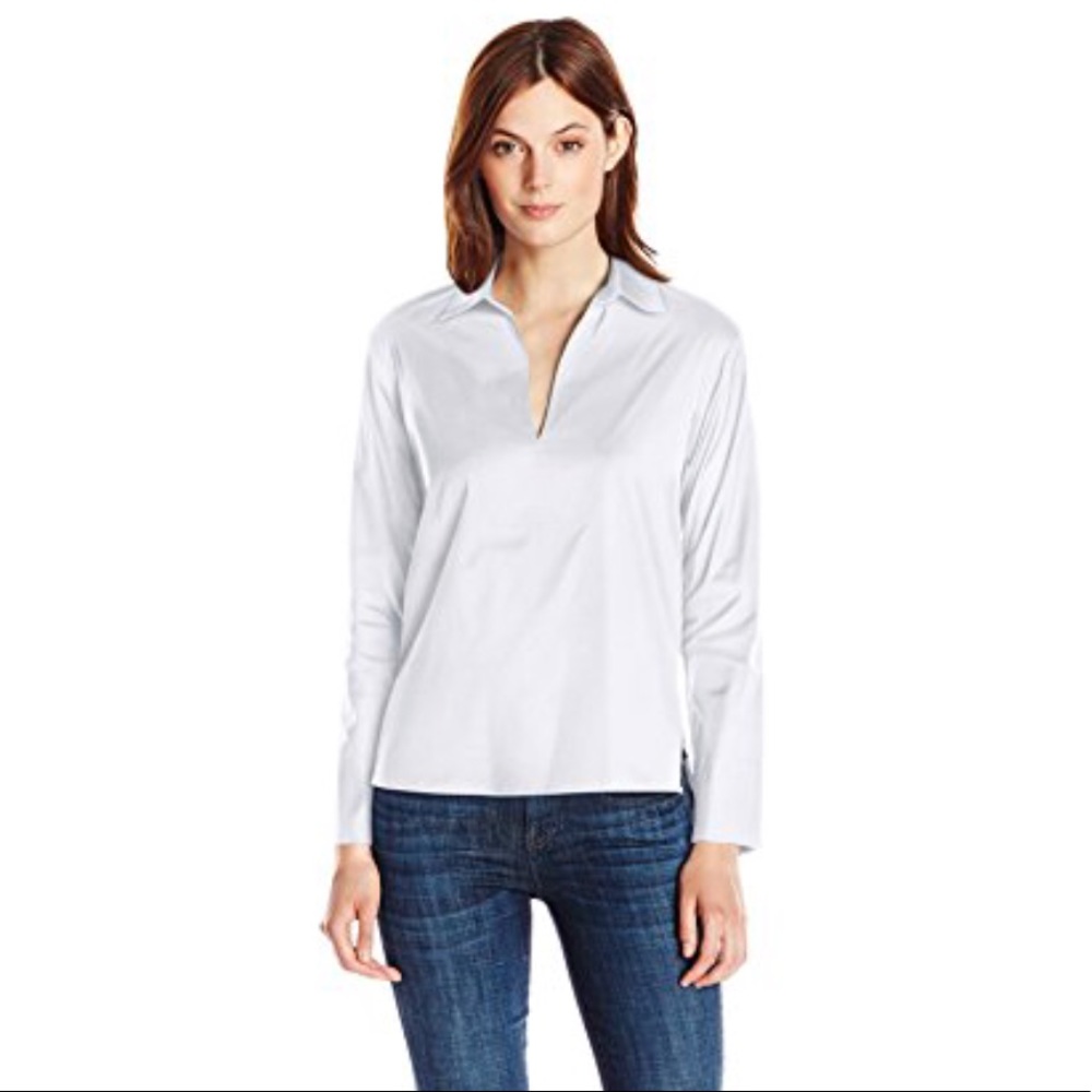 Vince | Collared Split Neck Poplin Shirt |Sold Out